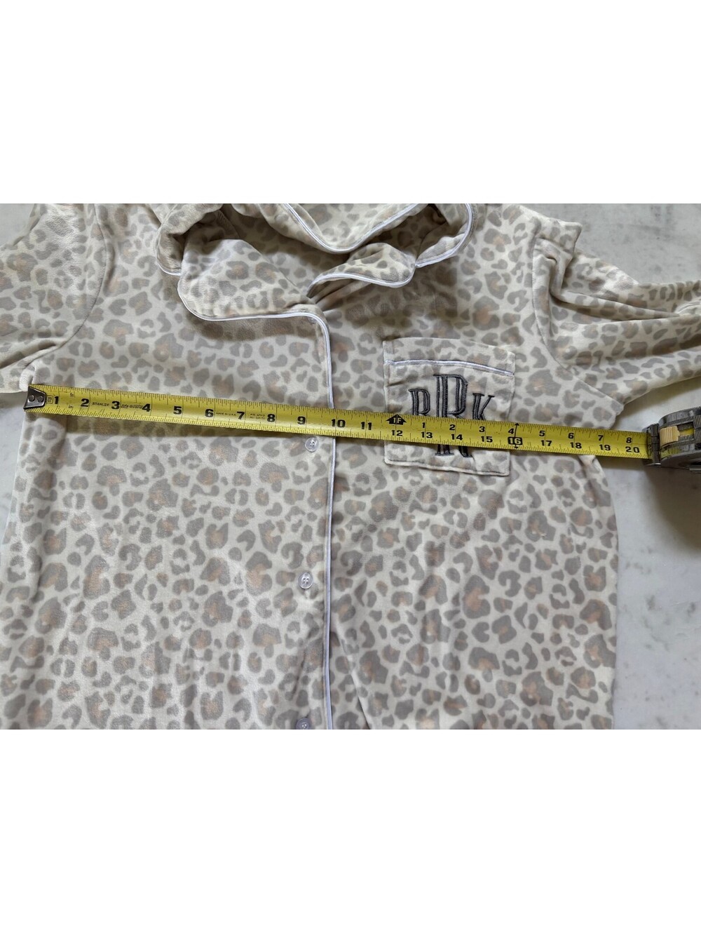 MarleyLilly Snow Leopard Print PJ Set - MONOGRAMED RKR - Small - Picture 6 of 6